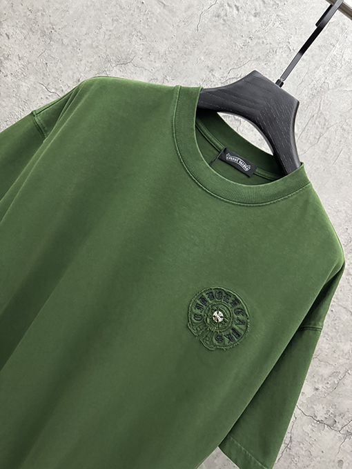 クロムハーツ アメリカンスタイルのアップリケ刺繍りカップル半袖Tシャツ