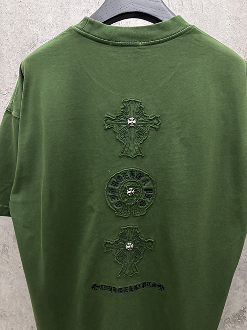 クロムハーツ アメリカンスタイルのアップリケ刺繍りカップル半袖Tシャツ