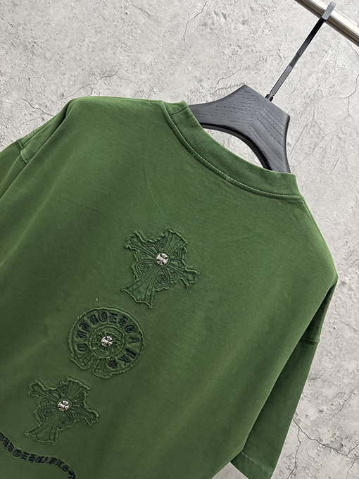 クロムハーツ アメリカンスタイルのアップリケ刺繍りカップル半袖Tシャツ