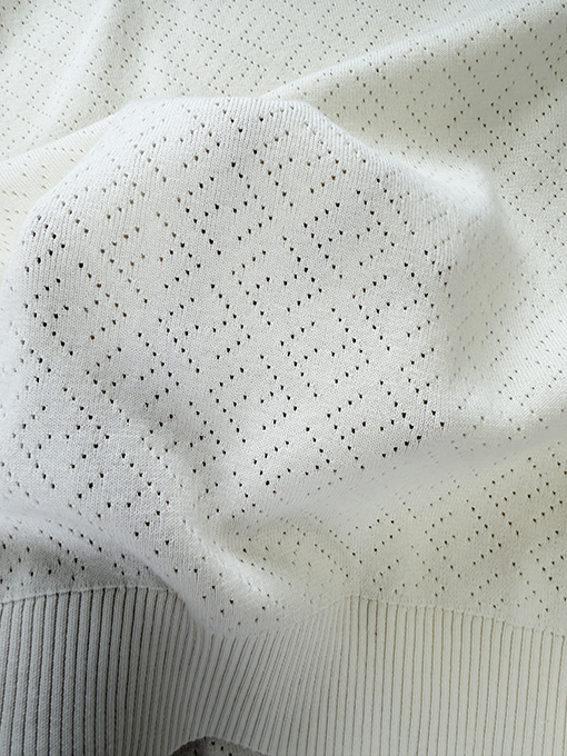 フェンディコピー くり抜きジャカードニットの半袖ポロシャツ