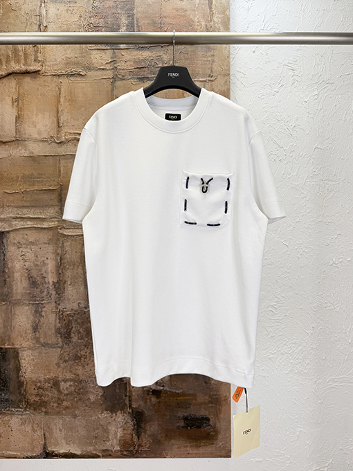 フェンディ リボン付きドローストリングポケットの半袖Tシャツ