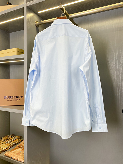 バーバリーブランドコピー オリジナルロゴ装飾をしたコットン長袖シャツ