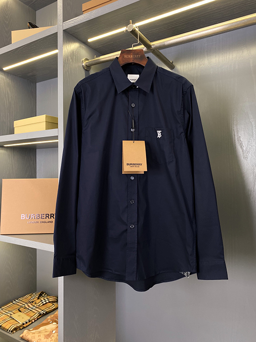 バーバリーブランドコピー オリジナルロゴ装飾をしたコットン長袖シャツ