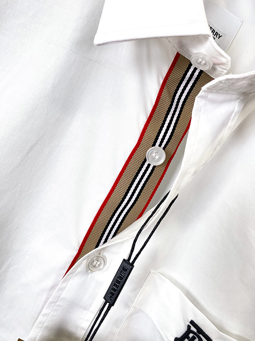 バーバリーブランドコピー オリジナルロゴ装飾をしたコットン長袖シャツ