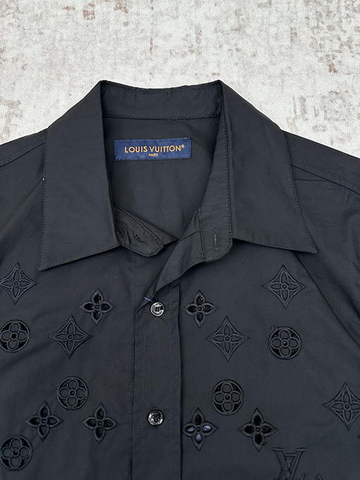 ルイヴィトンコピー 新作の透かし彫り刺繍り半袖シャツ