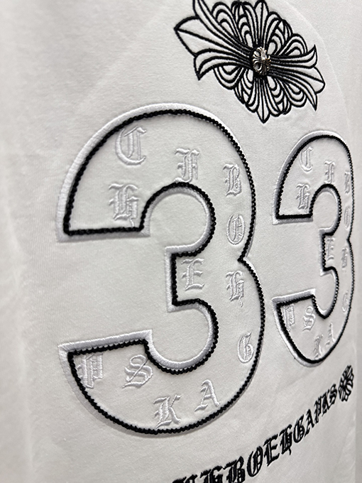 クロムハーツブランドコピー 新モデルアメリカンスタイルのアップリケ刺繍りカップル半袖Tシャツ