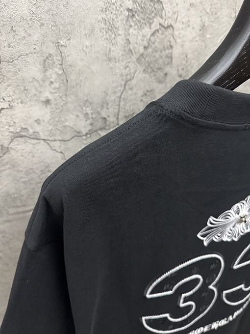 クロムハーツブランドコピー 新モデルアメリカンスタイルのアップリケ刺繍りカップル半袖Tシャツ