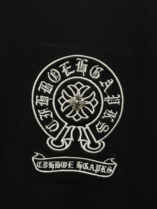 クロムハーツブランドコピー 新モデルアメリカンスタイルのアップリケ刺繍りカップル半袖Tシャツ