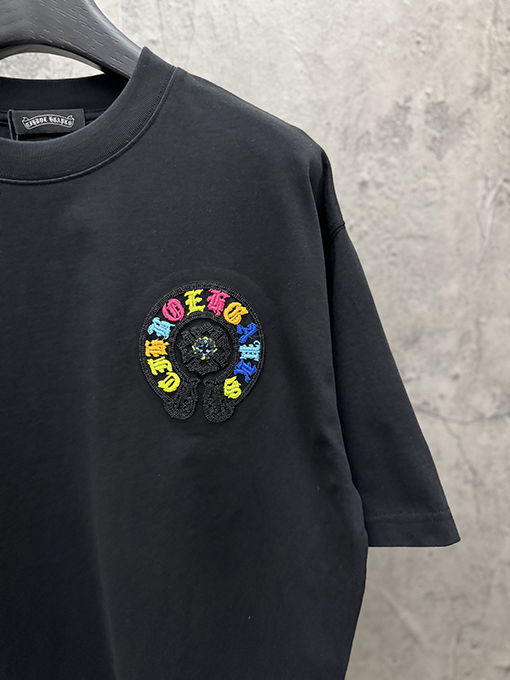 クロムハーツ クラシックアメリカンスタイルのアップリケ刺繍りカップル半袖Tシャツ