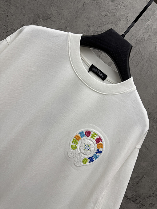 クロムハーツ クラシックアメリカンスタイルのアップリケ刺繍りカップル半袖Tシャツ