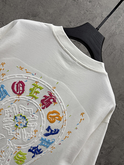 クロムハーツ クラシックアメリカンスタイルのアップリケ刺繍りカップル半袖Tシャツ