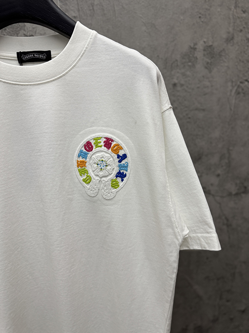 クロムハーツ クラシックアメリカンスタイルのアップリケ刺繍りカップル半袖Tシャツ