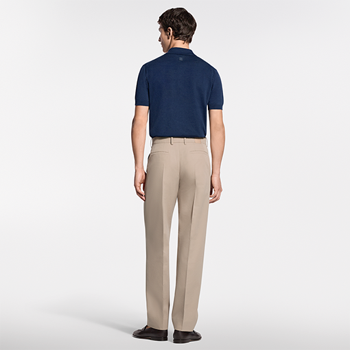 ルイヴィトン くり抜きジャカード織りの半袖ポロシャツ