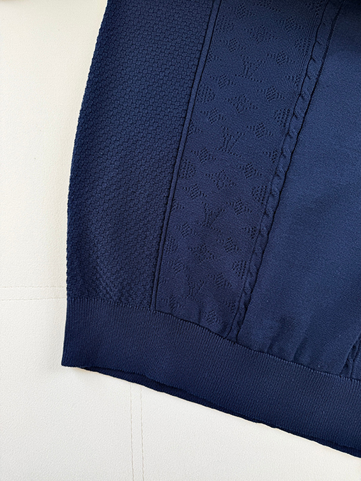 ルイヴィトン くり抜きジャカード織りの半袖ポロシャツ