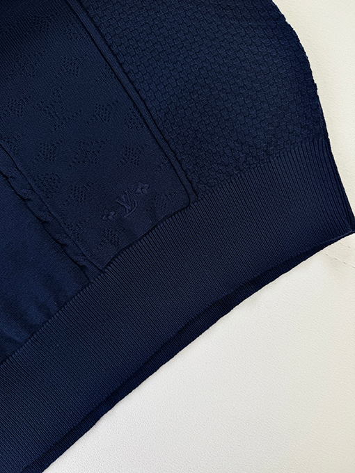 ルイヴィトン くり抜きジャカード織りの半袖ポロシャツ