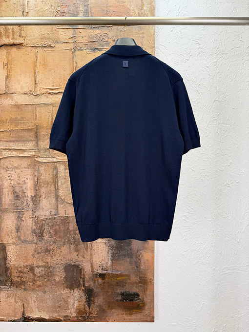 ルイヴィトン くり抜きジャカード織りの半袖ポロシャツ