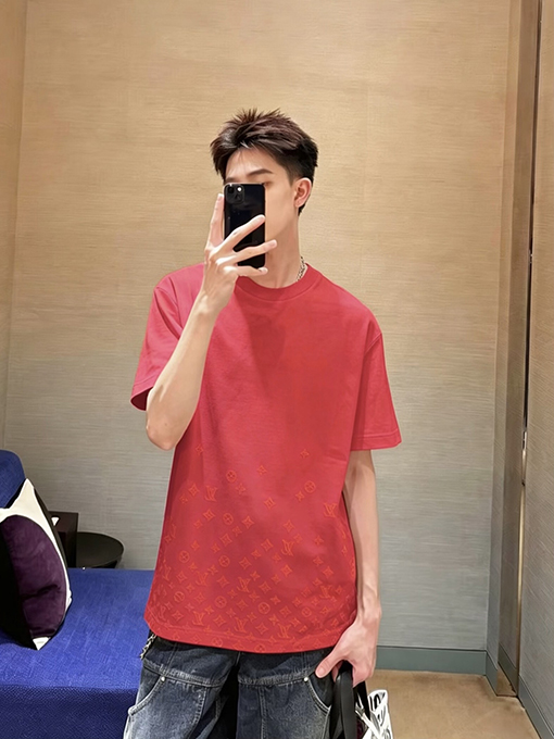 ルイヴィトン フロッキーグラデーションプリント半袖Tシャツ