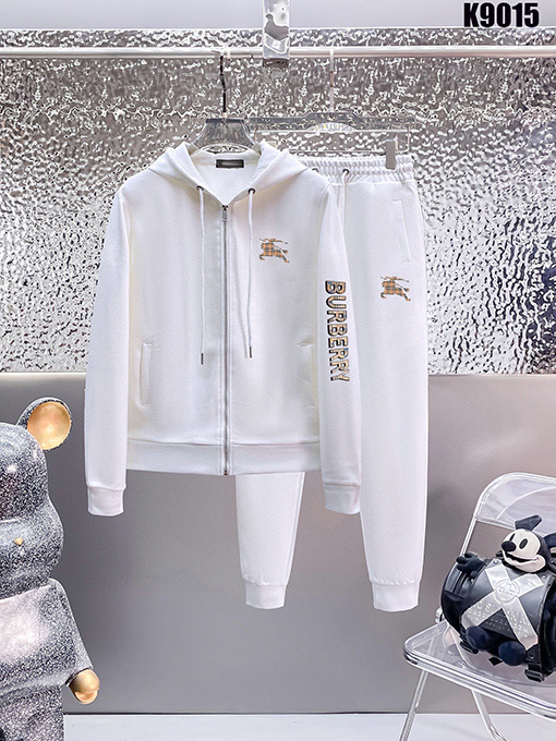 バーバリーコピー BURBERRY 人気のフード付きジップアップスウェットシャツとパンツのセット