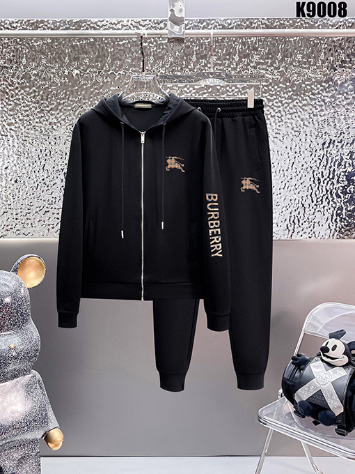 バーバリーコピー BURBERRY 人気のフード付きジップアップスウェットシャツとパンツのセット
