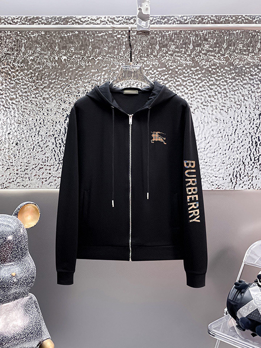 バーバリーコピー BURBERRY 人気のフード付きジップアップスウェットシャツとパンツのセット