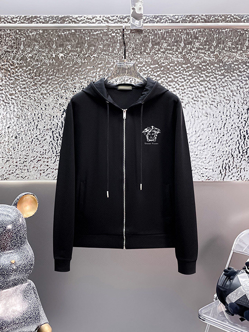 ヴェルサーチ VERSACE 新モデル人気のフード付きジップアップスウェットシャツとパンツのセット