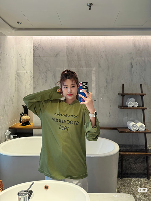 アクネストゥディオズスーパーコピー Acne Studios 1996 泥染め水洗いダメージをした長袖シャツ