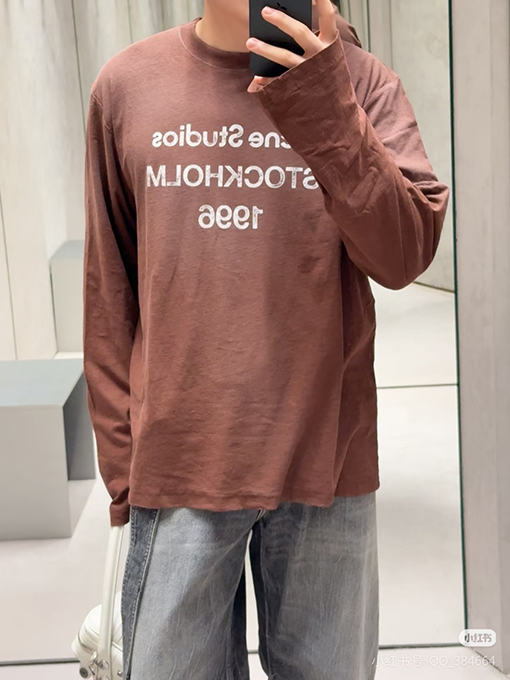 アクネストゥディオズスーパーコピー Acne Studios 1996 泥染め水洗いダメージをした長袖シャツ