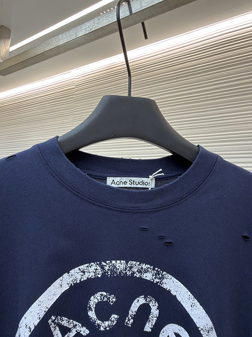 アクネストゥディオズブランドコピー Acne Studios ボタンロゴプリントのフェイクツーピース長袖シャツ