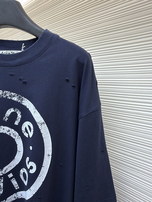 アクネストゥディオズブランドコピー Acne Studios ボタンロゴプリントのフェイクツーピース長袖シャツ