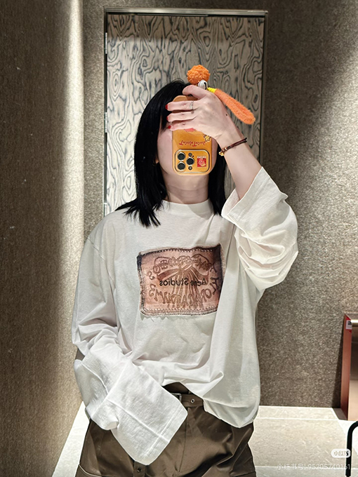 アクネストゥディオズ Acne Studios レトロなデジタルリボンプリントのゆったりとした長袖シャツ