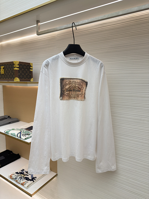 アクネストゥディオズ Acne Studios レトロなデジタルリボンプリントのゆったりとした長袖シャツ