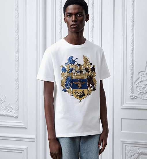 ルイヴィトン 盾型の刺繍り半袖Tシャツ