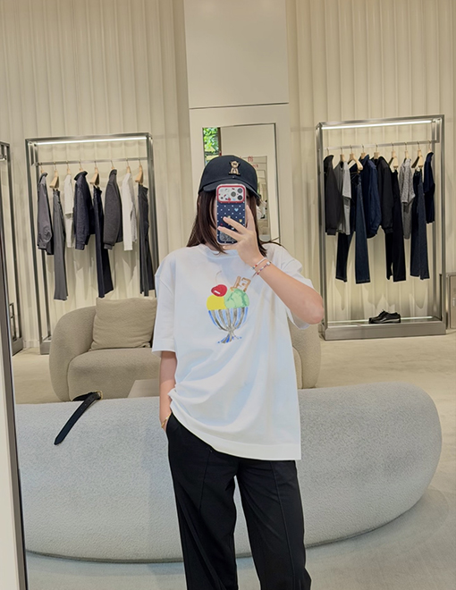 フェンディ 水彩画風プリントの半袖Tシャツ
