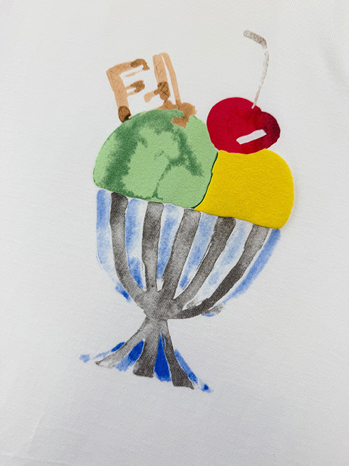 フェンディ 水彩画風プリントの半袖Tシャツ