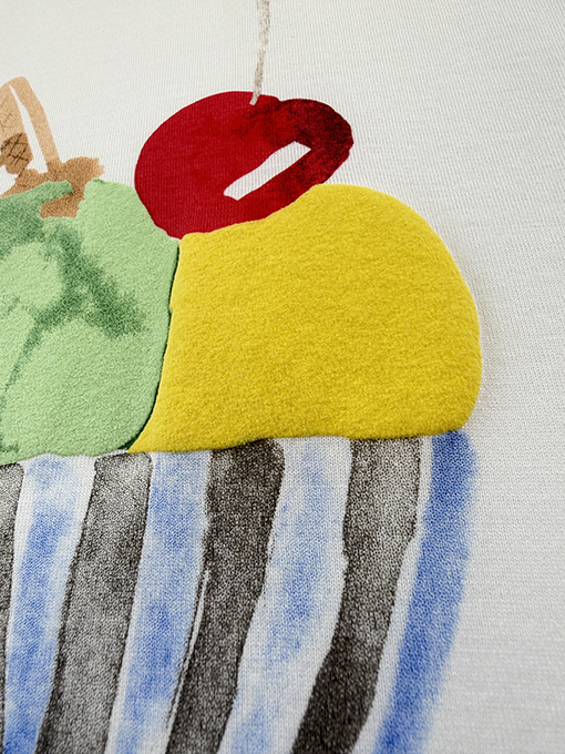 フェンディ 水彩画風プリントの半袖Tシャツ