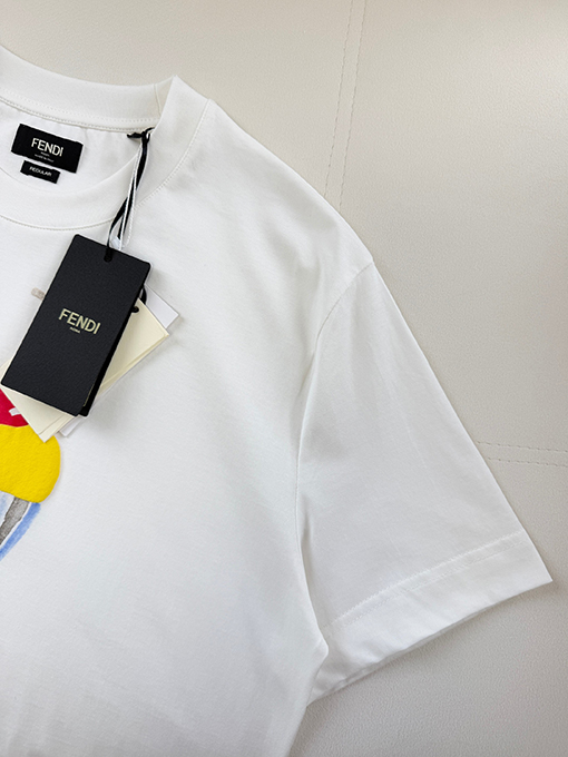 フェンディ 水彩画風プリントの半袖Tシャツ