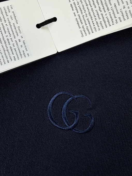 グッチ ダブルG刺繍りニット半袖ポロシャツ