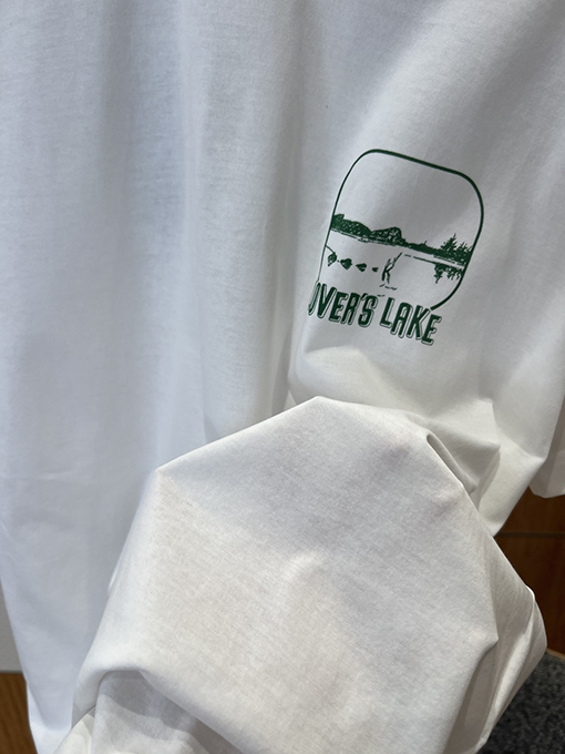 プラダ 湖の景色がプリントされたカジュアルな半袖Tシャツ