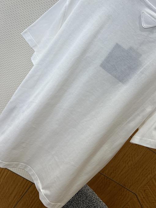 プラダ 湖の景色がプリントされたカジュアルな半袖Tシャツ