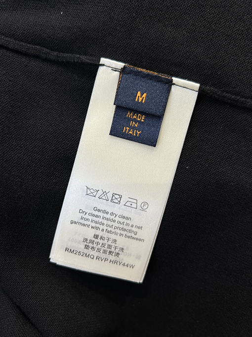 ルイヴィトン LV 文字りレザーラベル付きシンプルな半袖ポロシャツ