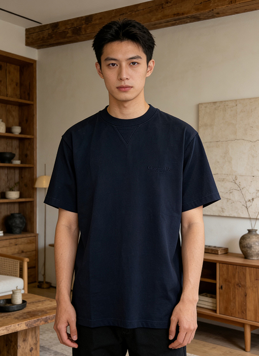 ディオールスーパーコピー Christian Dior couture 刺繍入りクルーネック半袖Tシャツ