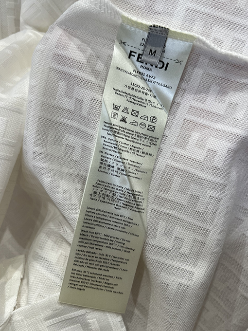 フェンディ ダブルFの総柄プリント入り半袖襟付きポロシャツ