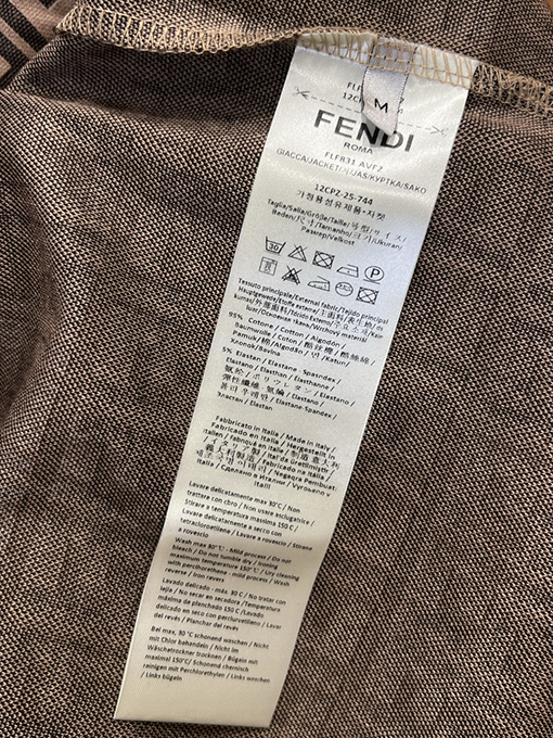 フェンディ ダブルFの総柄プリント入り半袖襟付きポロシャツ