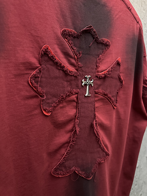 クロムハーツ アメリカンスタイルのウォッシュアップリケ刺繍入りカップル半袖Tシャツ