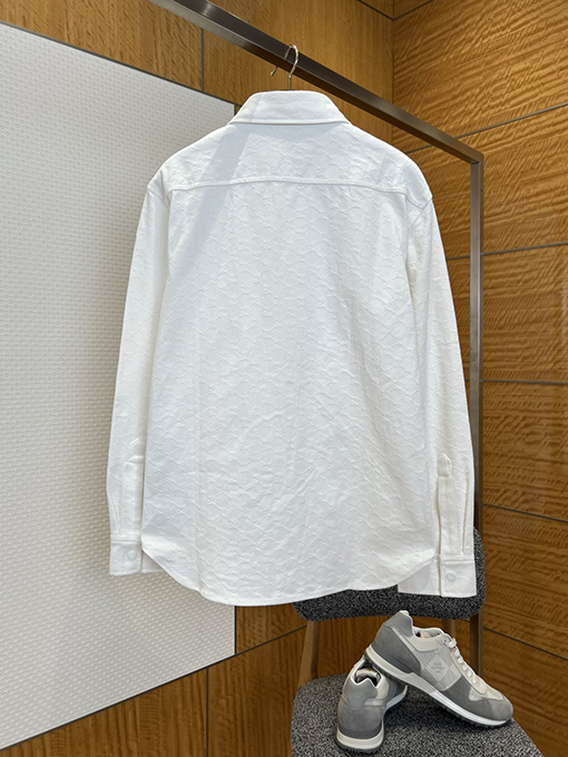 グッチスーパーコピー 全面プリントのジャカード織り長袖襟付きシャツとパンツのスーツ