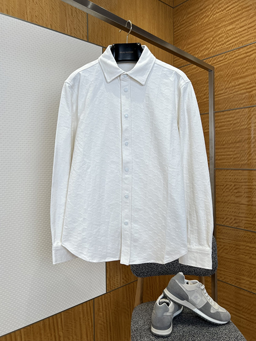 グッチスーパーコピー 全面プリントのジャカード織り長袖襟付きシャツとパンツのスーツ