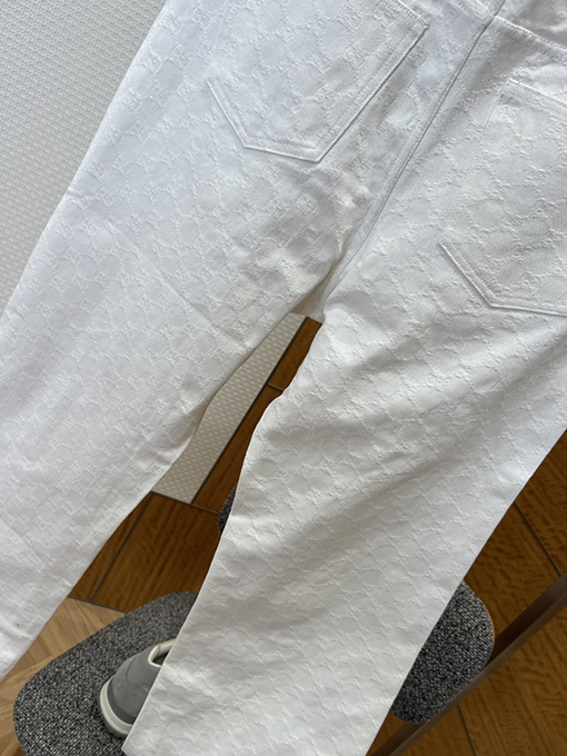 グッチスーパーコピー 全面プリントのジャカード織り長袖襟付きシャツとパンツのスーツ