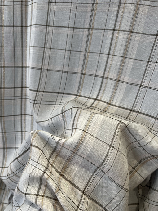 アクネストゥディオズ Acne Studios チェック柄のリボン刺繍入り長袖襟付きシャツ