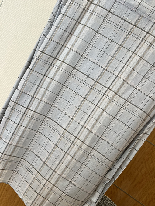 アクネストゥディオズ Acne Studios チェック柄のリボン刺繍入り長袖襟付きシャツ