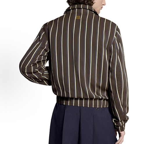 ルイヴィトン メタルロゴ入りストライプ柄ジップアップジャケット